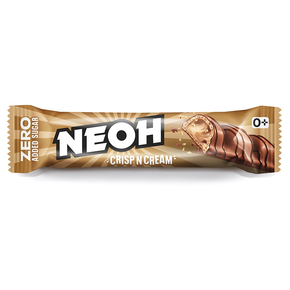 Barretta di wafer glassata con crema al latte e nocciole CRISP N CREAM (senza zucchero) 22g – NEOH - immagine 2